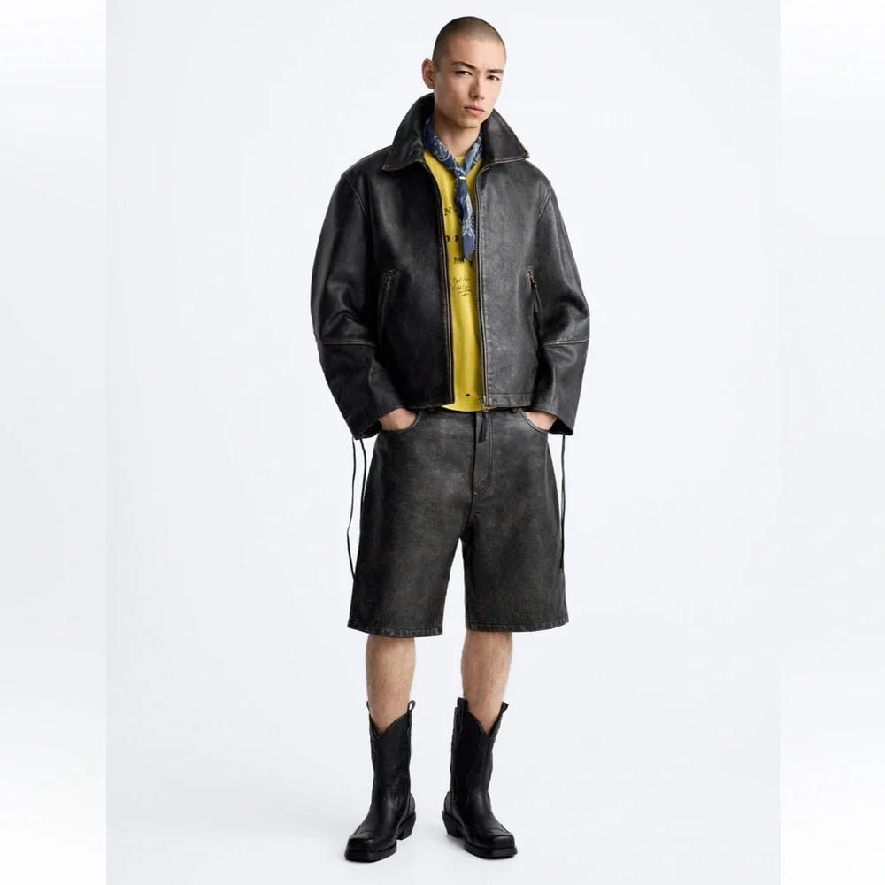 🔥Vintage Real Leather Shorts Pants New With Tags 🔥 - Picture 2 of 12